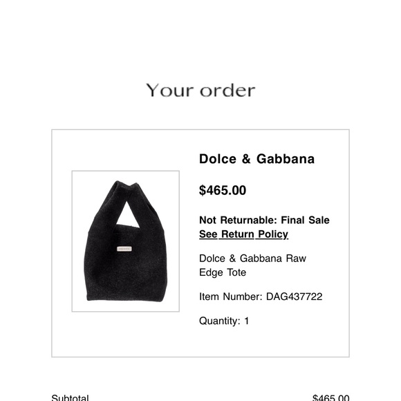 Dolce & Gabbana Dark Grey Tote Bag - Picture 5 of 5